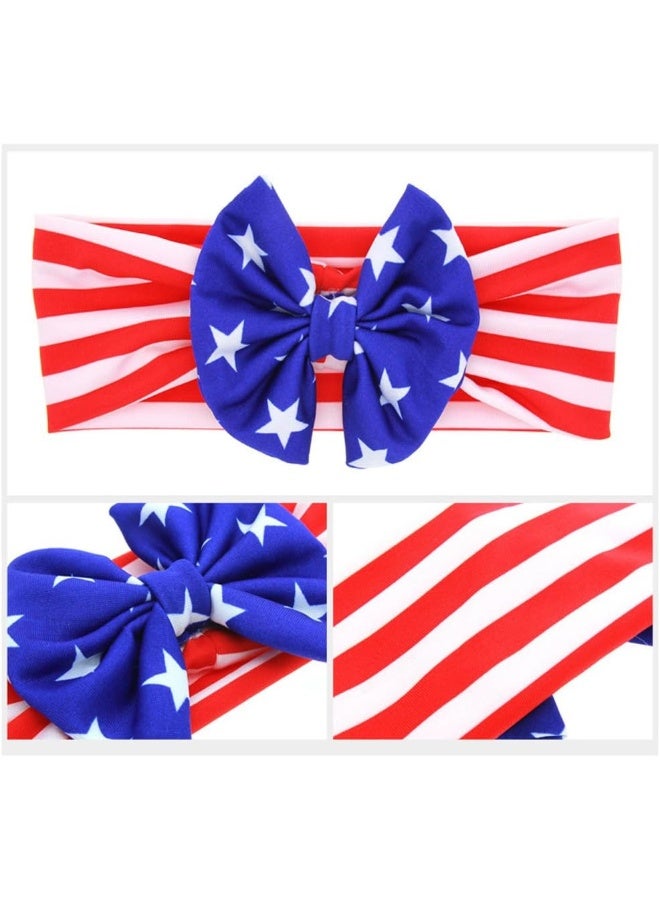 Patiky Patiky Baby Toddler Headband Stripe Stars Hair Band Accessories Headwear for 4th of July TS05 (Bowknot)  - Image 3