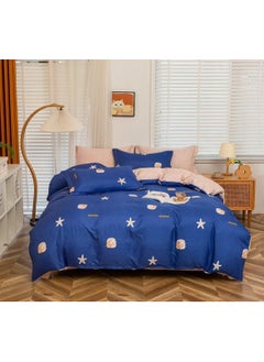 Supper Soft 4Pcs Duvet Cover Single Size set with Zipper Closure 1x Duvet Cover 160x210cm 1x Fittedsheet 120x200+20cm 2x Pillowcase 50x75cm