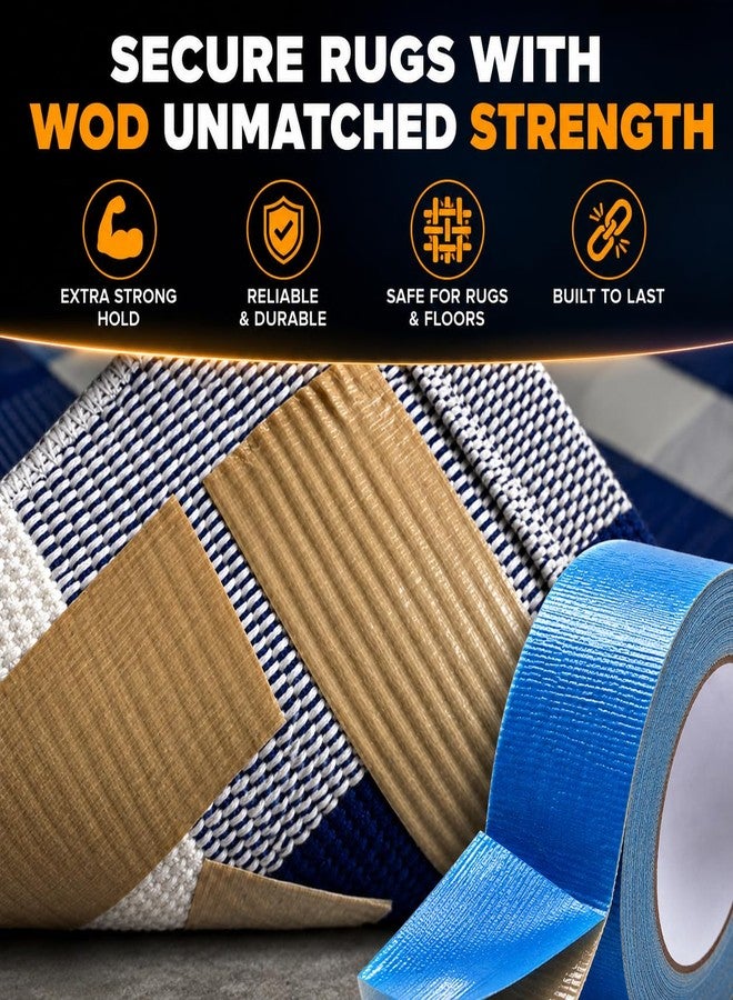WOD Tape WOD Double Sided Carpet Tape, 2 inch x 25 ft. Heavy-Duty Tack, Residue Free, for Convention & Trade Shows Indoor/Outdoor Rugs DCCT110W - Image 4