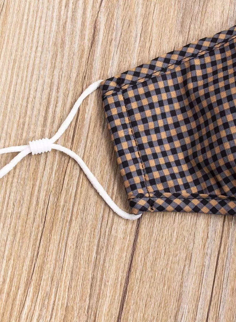 1pc Gingham Pattern Face Covering With Valve Breathable  - Image 4