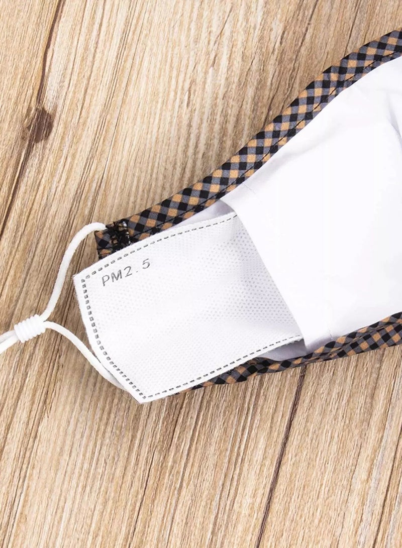 1pc Gingham Pattern Face Covering With Valve Breathable  - Image 2