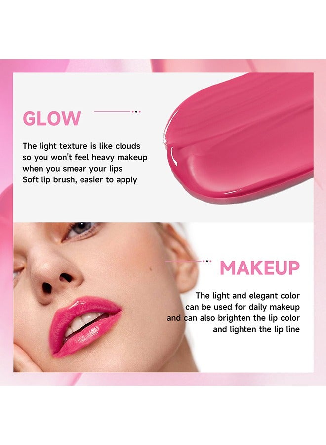 Sheloves Pink Sauce*3-Pink Youth Memory Liquid Lipstick, Long Lasting Waterproof Non-Stick Cup Not-Fade Shiny High Gloss Lip Gloss Set #B - Image 3