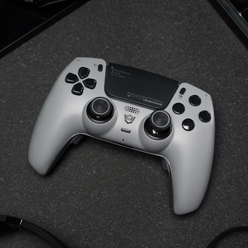 HEXGAMING PHANTOM Controller for Competitive Gaming - Hall Effect, 4 Remappable Buttons, 6 Profiles, 8 Interchangeable Stick, and Adjustable Triggers Compatible with ps5, PC, Mobile - 1994 Gray - Image 2