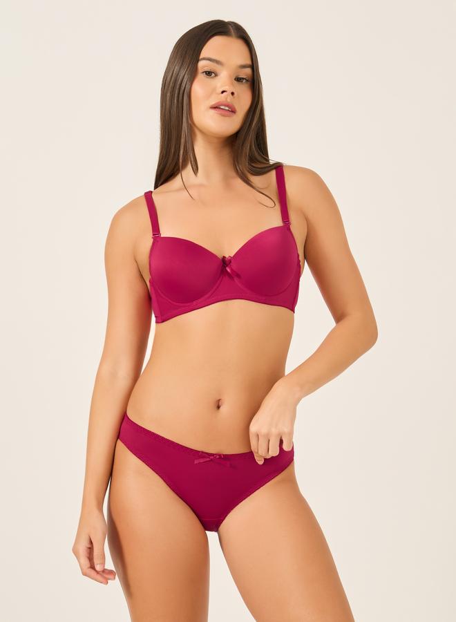 Take Two Take Two Solid Padded Wired Bra and Bikini Briefs Set - Image 1