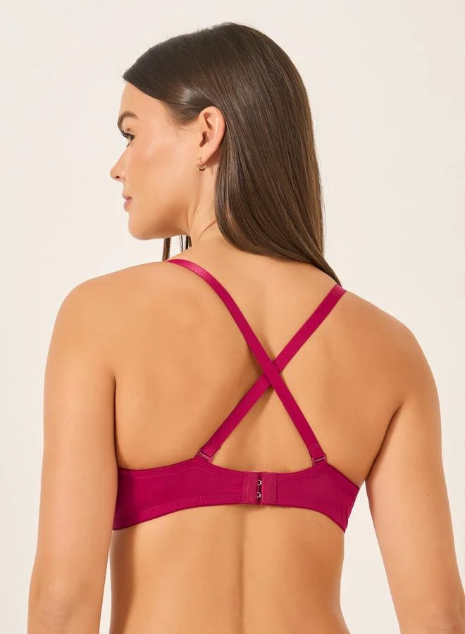 Take Two Take Two Solid Padded Wired Bra and Bikini Briefs Set