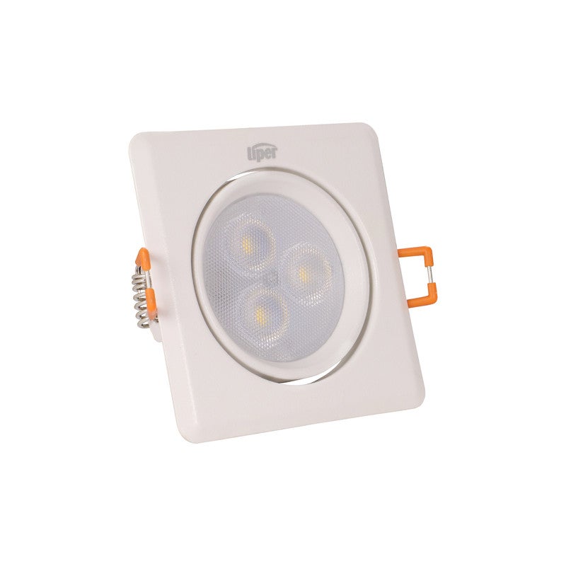 LIPER Adjustable recessed square warm white body color spotlight 3W - Image 1