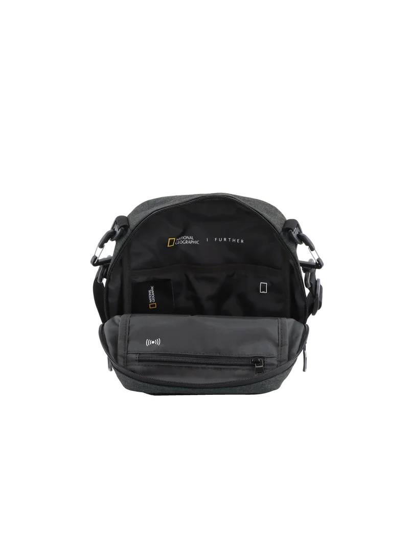 NATIONAL GEOGRAPHIC National Geographic Shadow RPET Utility Bag Anthracite, Durable Water Resistant RFID Pocket, Multi Pocket Casual Shoulder Bag/Crossbody Bag For Office Work School University Travel
