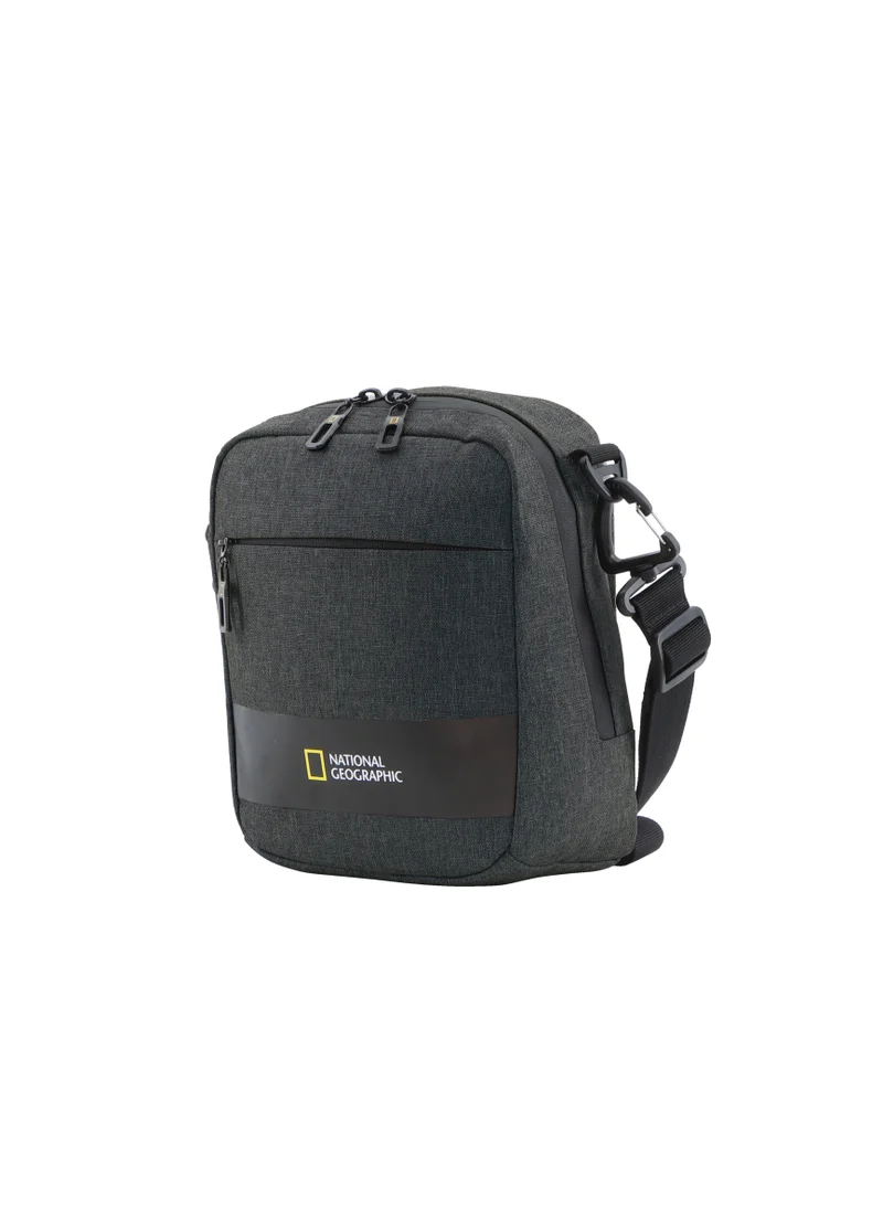 NATIONAL GEOGRAPHIC National Geographic Shadow RPET Utility Bag Anthracite, Durable Water Resistant RFID Pocket, Multi Pocket Casual Shoulder Bag/Crossbody Bag For Office Work School University Travel