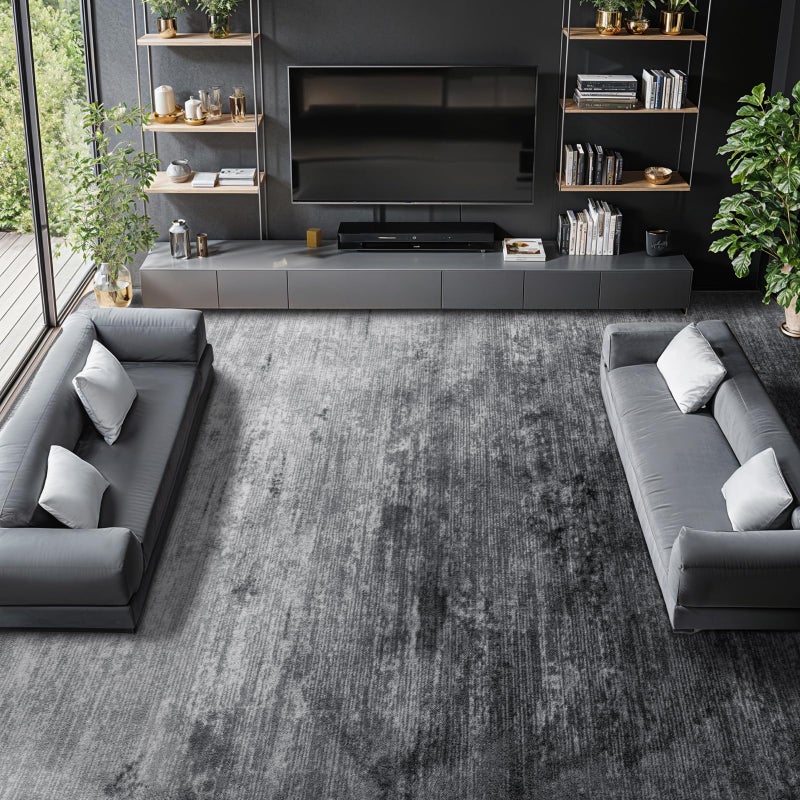 LIANLAM Washable Rug 8x10 Area Rugs for Living Room - Stain Resistant Non-Slip Backing Boho Rug for Bedroom,Durable & Ultra-Thin Vintage Large Area Rug(8x10,Gray) - Image 1