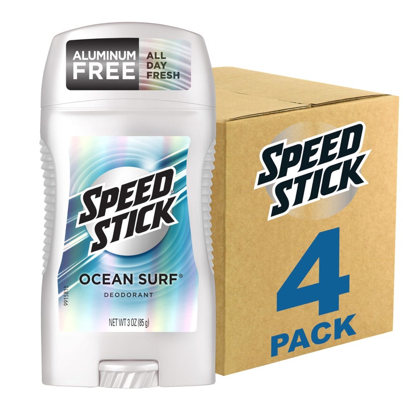 Speed Stick Men's Deodorant, Ocean Surf, 3 Ounce, 4 Pack, Packaging may Vary - Image 1