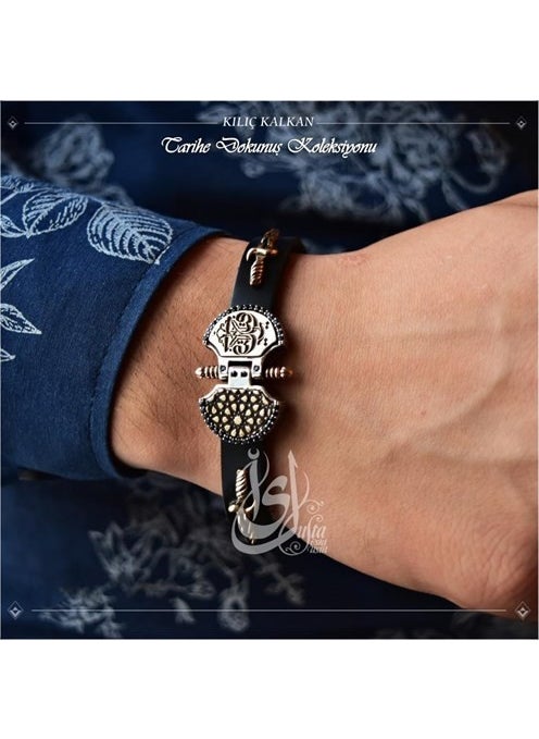 Osmanlı Gümüş - Islamic Master Design Sword Shield Bracelet Silver Men's Bracelet - Image 1