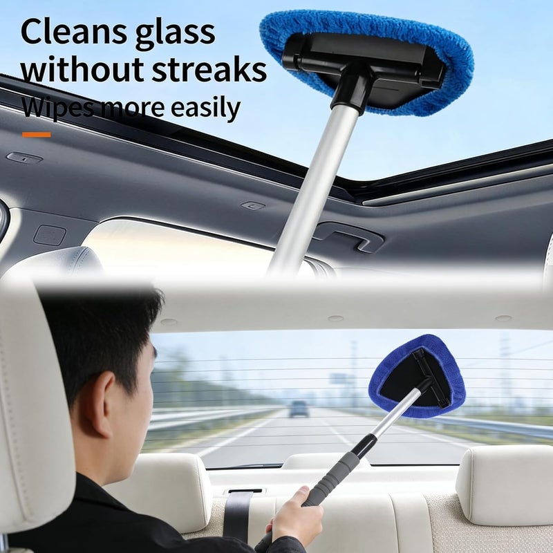 Aimisite Car Windscreen Cleaner Kit with Extendable Handle, 4 Microfiber Pads, Spray Bottle & Towel - Image 3