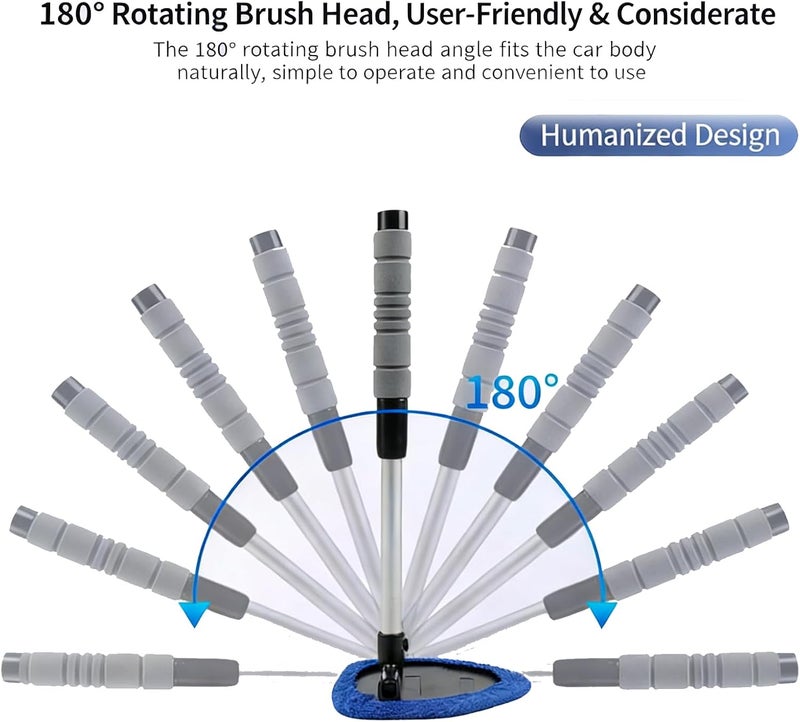 Aimisite Car Windscreen Cleaner Kit with Extendable Handle, 4 Microfiber Pads, Spray Bottle & Towel - Image 5