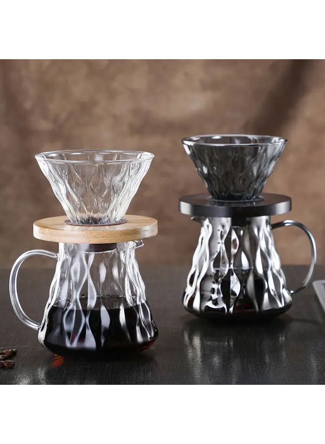 500ml 16oz Borosilicate Glass Coffee Pot With 100pcs Paper Filter And Glass Coffee Dripper 1 4 Cup Pour Over Heat Resistant Coffee Maker Set For Home Cafe Restaurant Camping Transparent - Image 4