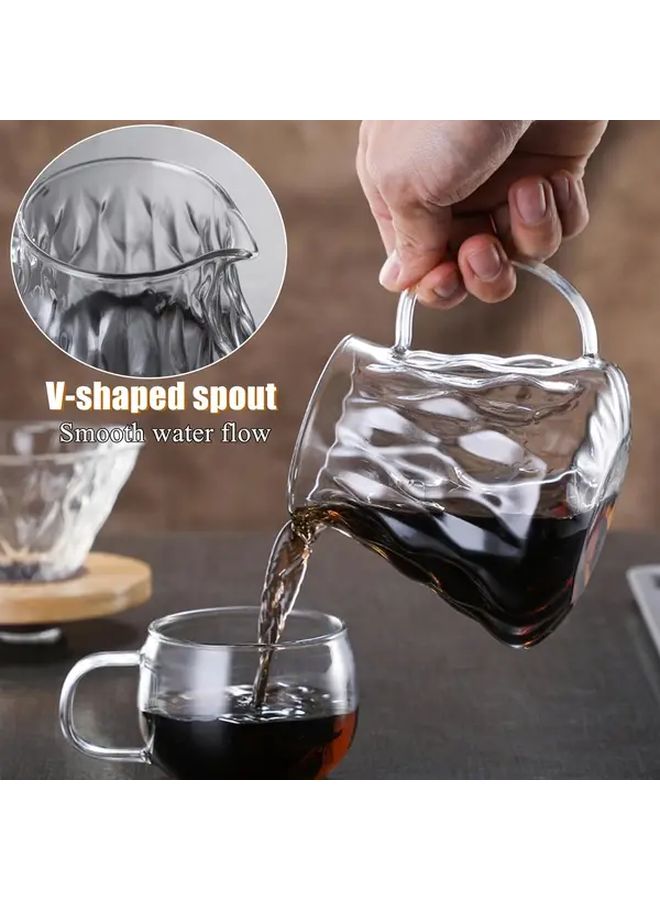 500ml 16oz Borosilicate Glass Coffee Pot With 100pcs Paper Filter And Glass Coffee Dripper 1 4 Cup Pour Over Heat Resistant Coffee Maker Set For Home Cafe Restaurant Camping Transparent - Image 5