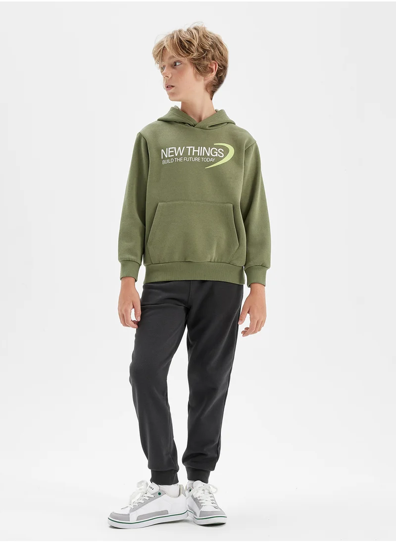 ديفاكتو Anthracite Jogger Pants With Elastic Cuffs And Pockets