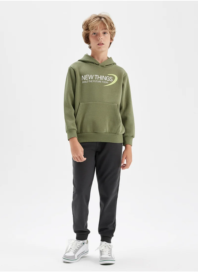 ديفاكتو Anthracite Jogger Pants With Elastic Cuffs And Pockets