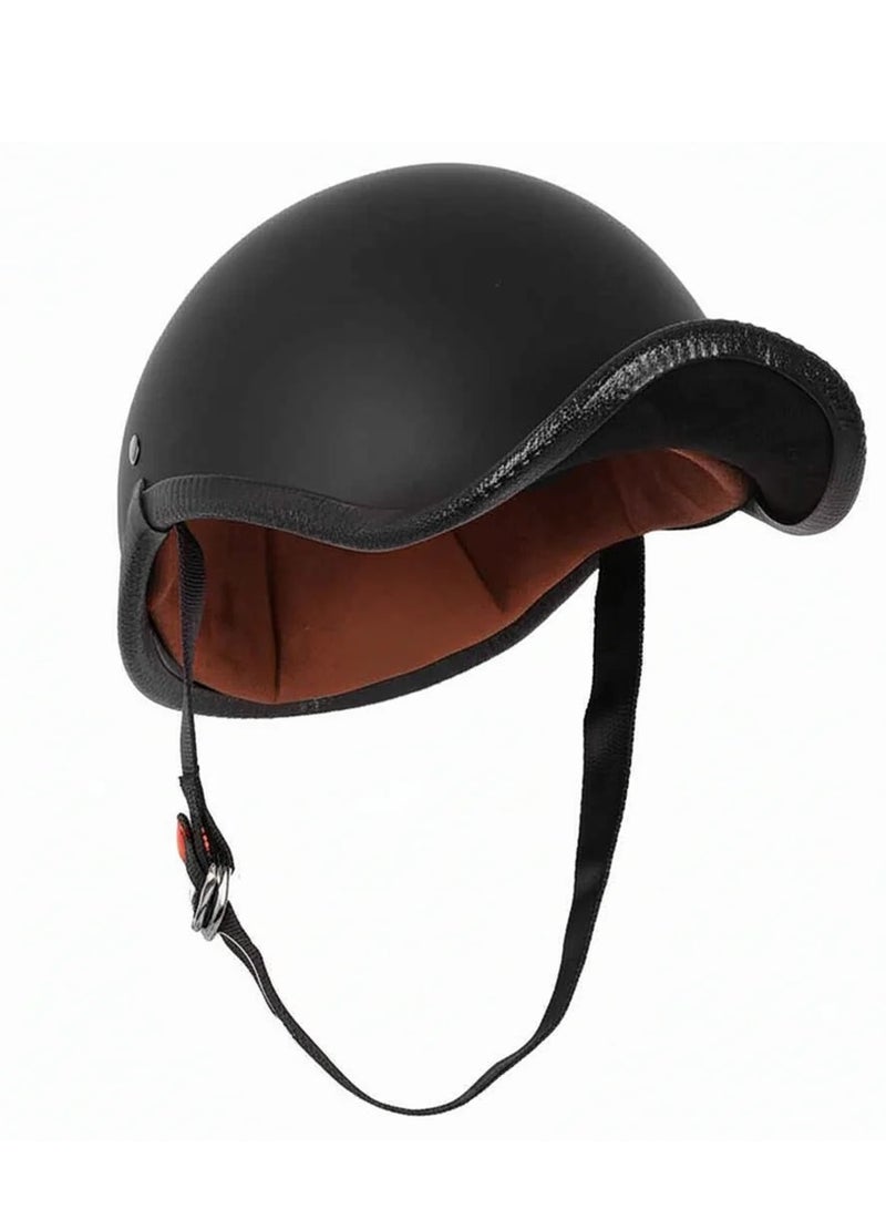 Generic Half Face Shell Scooter Helmet for Adults Men & Women Matte Black - 078582 - Image 1