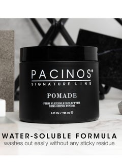 Pacinos Pacinos Pomade - Flexible Hold, Frizz Control - High Shine Pomade for All Hair Types - 4oz  - Image 4