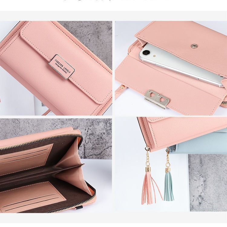 Multifunctional Solid Color PU Leather Wallet, RFID Blocking Design Portable Daily Storage Purse for Cards Cash Coin Business Use - Image 3