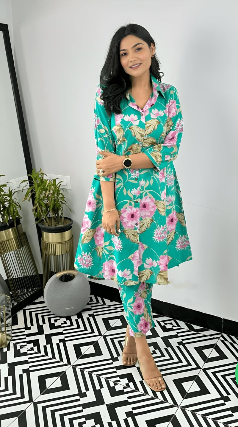 Yashika Women's Cotton Blend Trendy Regular Fit Solid Printed Kurti with Stright Bottom |Kurti Set for Women (AZ-YS-OG-KS2219-M) - Image 2