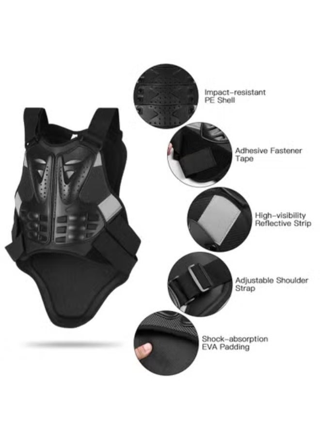 Halamine Motorcycle Body Protective Jacket，Motorcycle Armor Vest Protector,Motocross Body Guard Vest Skiing Riding Skating Anti-Fall Vest Protective Gear,Mountain Bike Off-Road Racing MTB Chest Protector - Image 3