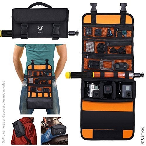 CamKix Roll-Out Bag with Waist/Shoulder Strap compatible with GoPro Hero and DJI osmo Action + Other Action/Compact Cameras - Multiple Carry Options (Hand, Shoulder, Waist, Back) - Smart Case - Image 4