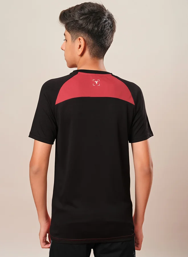 Technosport Boys Color Block Raglan Sleeves T-Shirt