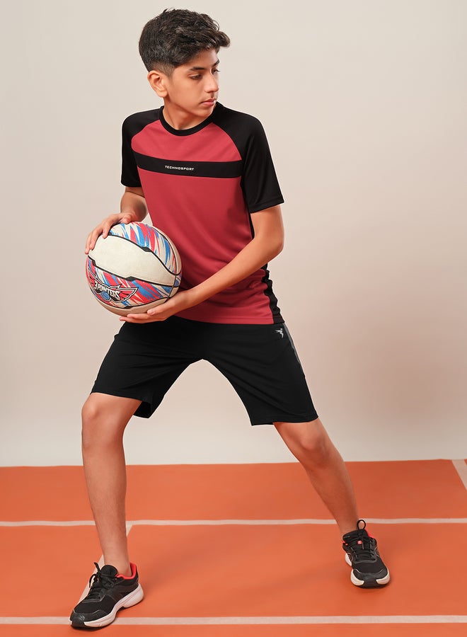 تكنوسبورت تيشيرت بأكمام راجلان بتصميم كتل ألوان للأولاد - Image 5