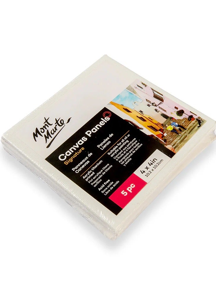 Mont Marte 5-Piece Miniature Canvas Panel 4x4 Inch Size - Image 2