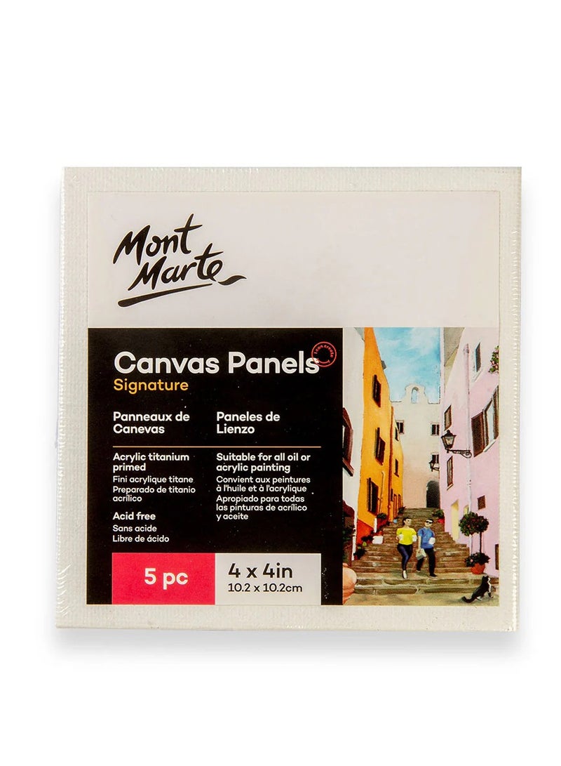 Mont Marte 5-Piece Miniature Canvas Panel 4x4 Inch Size - Image 3