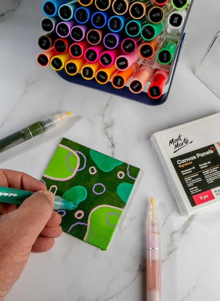 Mont Marte 5-Piece Miniature Canvas Panel 4x4 Inch Size - Image 5