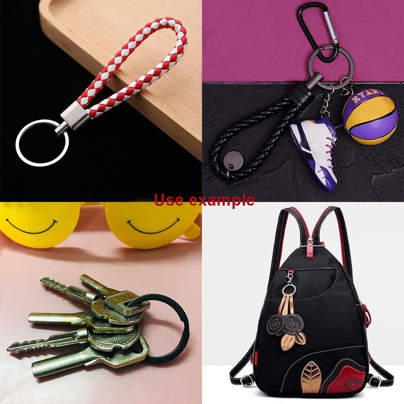 ZoloAJay 20 Pack Key Ring Keychain 1 Inch 25mm Diameter Metal Flat Split Key Chains Rings for Home Car Dog Tag Office Lanyards Keys Attachment Black - Image 5