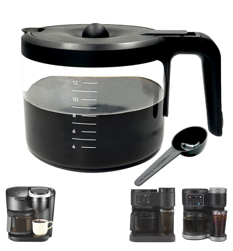 12 Cups Coffee Pot Replacement Compatible for KEURIG KDUO Essentials 12 Cups Coffee Machine 5000 5500 and KDUO G2 K5600 NOT Compatible with KDuo 5100 Model Black Handle