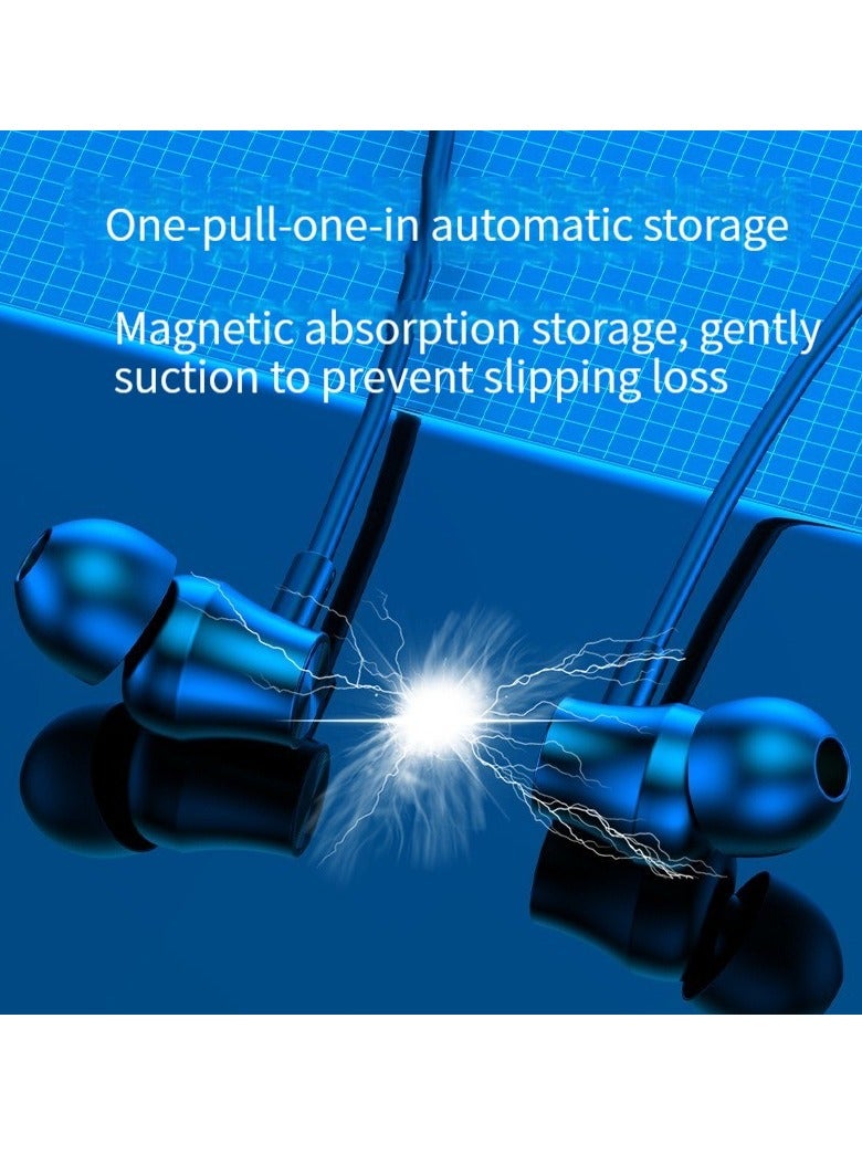 سماعة رأس بلوتوث جديدة A58 معلقة للرقبة، مزودة بخاصية تعليق الرقبة، ووقت استعداد طويل، مزودة بشفط مغناطيسي، باللون الأسود - Image 3