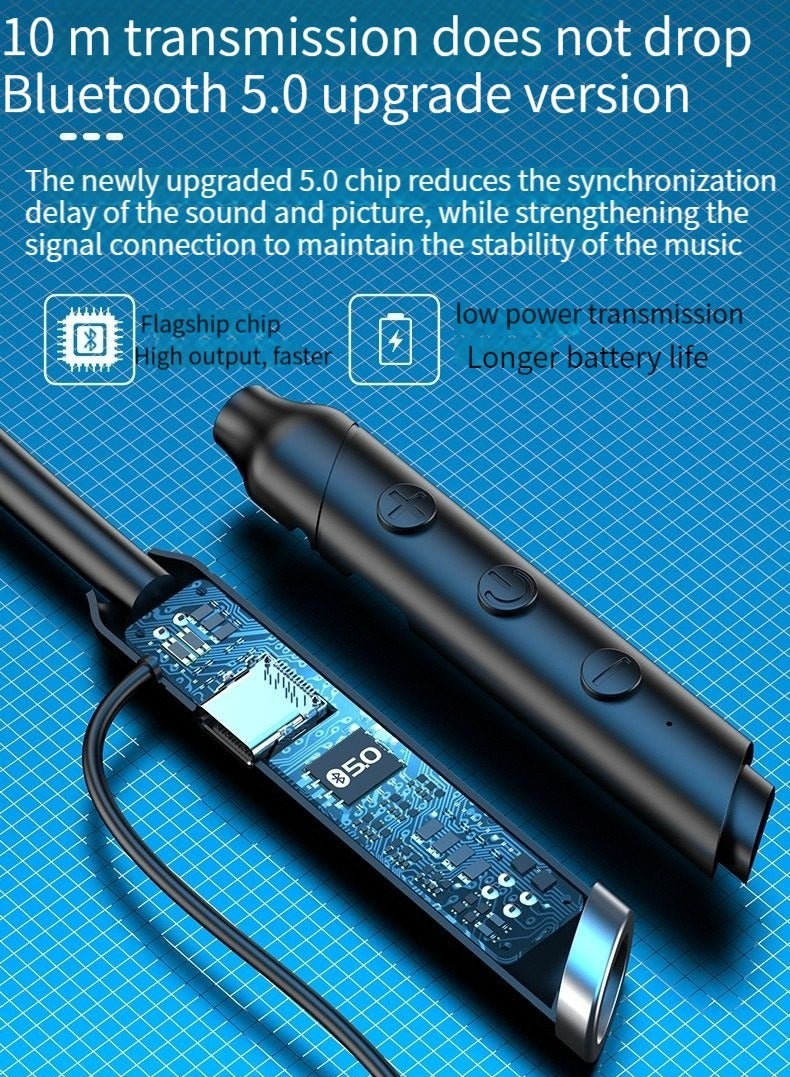 سماعة رأس بلوتوث جديدة A58 معلقة للرقبة، مزودة بخاصية تعليق الرقبة، ووقت استعداد طويل، مزودة بشفط مغناطيسي، باللون الأسود - Image 2