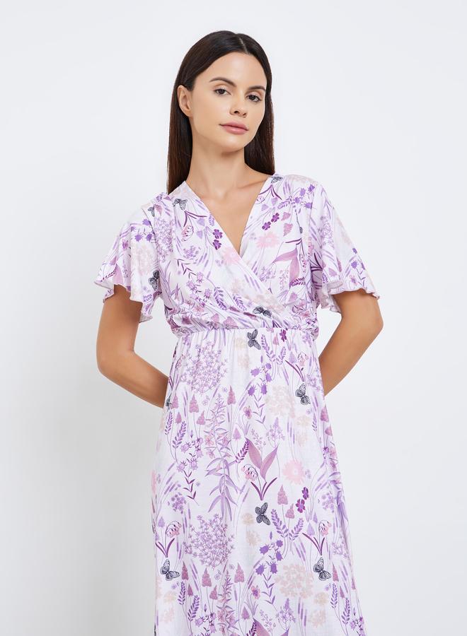 Styli Floral Print Wrap Over Nightdress - Image 2