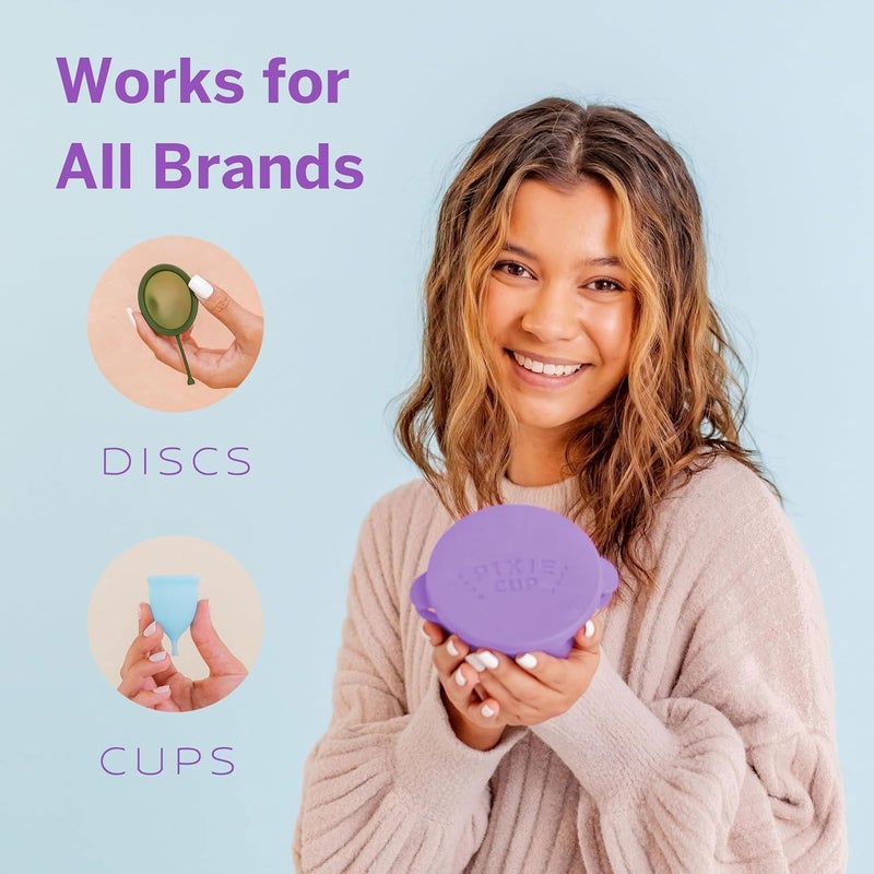 Pixie Cup Pixie Menstrual Cup Compact Sterilizer for Feminine Care - Good for Public Restrooms, Camping or Dorms - Collapsible Cleaner Container for Your Menstrual Disc & Period Cup - Microwavable - Reusable - Image 2