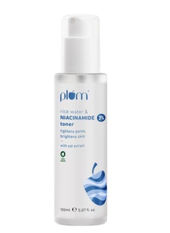 Plum 3% Niacinamide Toner with Rice Water Vitamin B3 100% Vegan 150 ml
