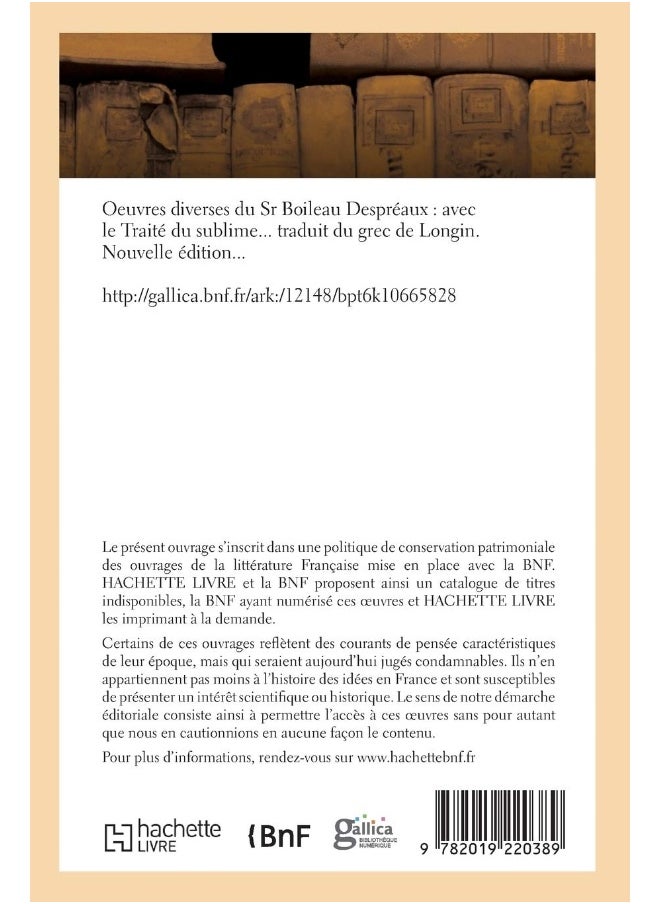 Oeuvres Diverses Avec Le Traité Du Sublime. Tradui  - Image 2
