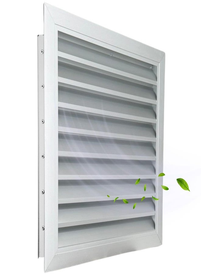 Byson Weather Fixed Louvre Extractor Fan Ventilation Grille Aluminium with Bird Mesh and White Finish (20 x 20 inches) - Image 1