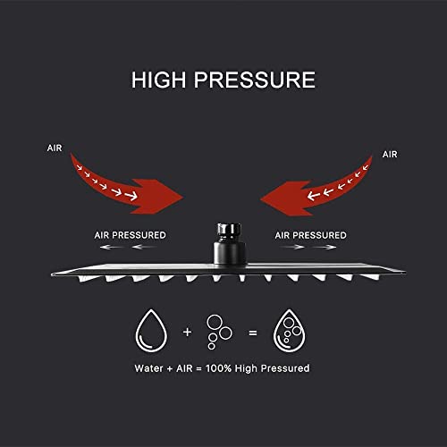 Heable Shower System Matte Black Bathroom 10 Inch Rain Shower Head Ceiling Mount with Handheld Luxury High Pressure Shower Combo Set Shower Faucet Rough-in Valve Body and Trim Included - Image 5