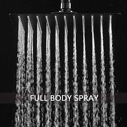 Heable Shower System Matte Black Bathroom 10 Inch Rain Shower Head Ceiling Mount with Handheld Luxury High Pressure Shower Combo Set Shower Faucet Rough-in Valve Body and Trim Included - Image 3