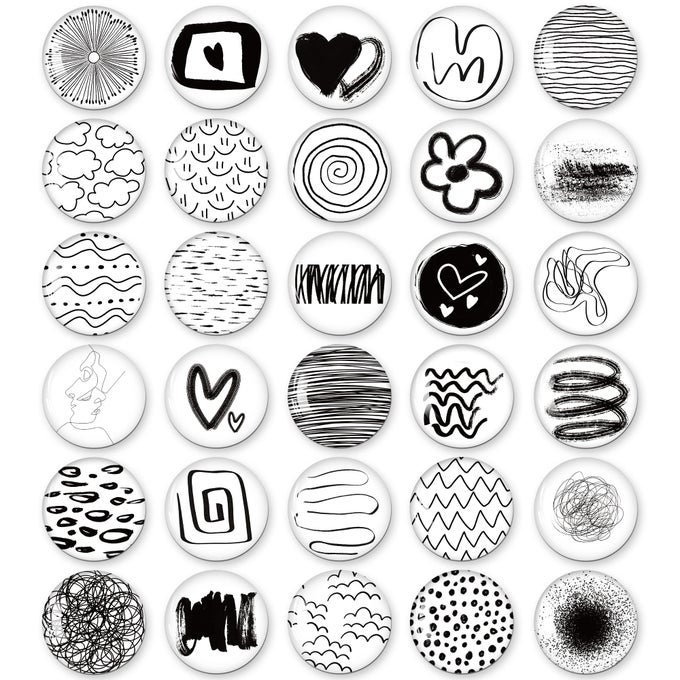 PACK OF 30 MAGNETS FUNNY LINEAR ART FRIDGE MAGNETS DECORATIVE FOR MAGNETIC BOARD FRIDGE WHITEBOARD KITCHEN BLACKBOARDS NOTICE BOARD OFFICE CHILDREN AND ADULTS GIFT