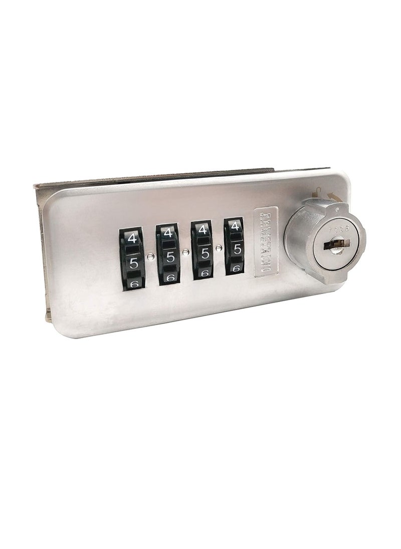 ARMSTRONG Zinc Alloy Matt Chrome Finish 4 Digit Number Dial Combination Cabinet Locks with Key Left Hand