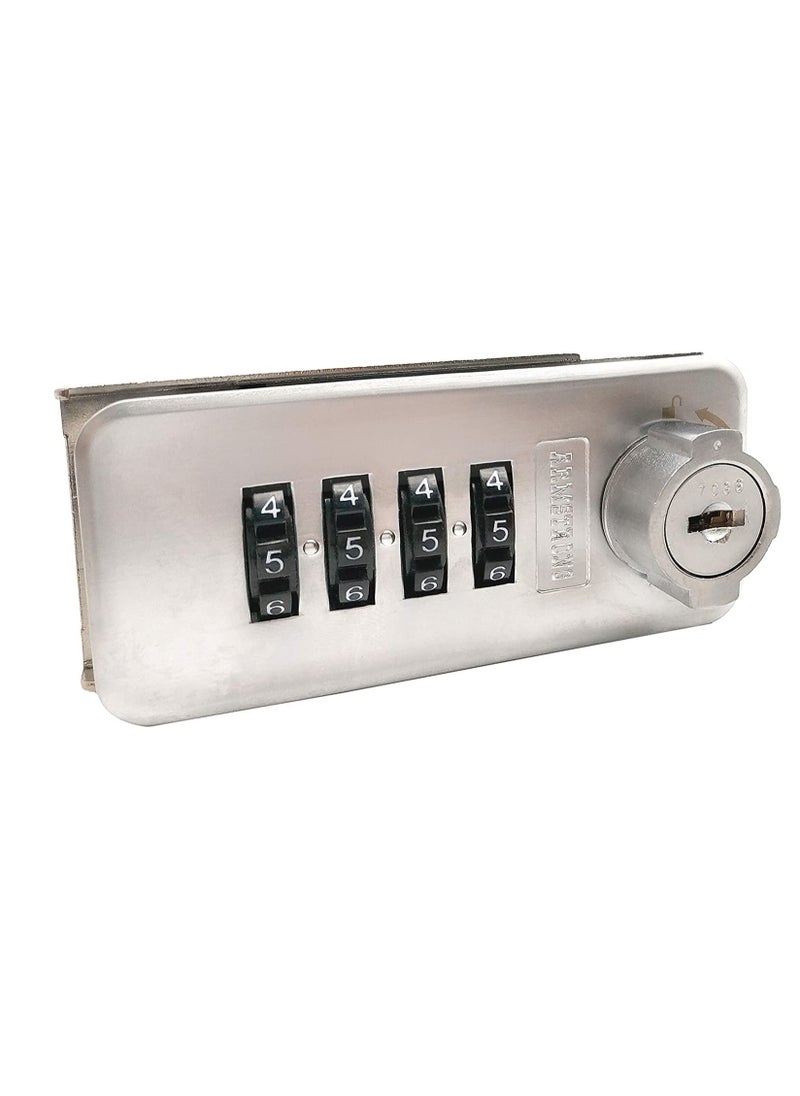 ARMSTRONG Zinc Alloy Matt Chrome Finish 4 Digit Number Dial Combination Cabinet Locks with Key Left Hand