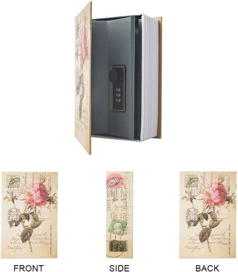 PACOLO Small Sized Diversion Book Safe Storage Box, Dictionary Secret Safe Can with Security Combination Lock/Key, Diversion Book Hidden Safe (Combination, Rose) - Image 3