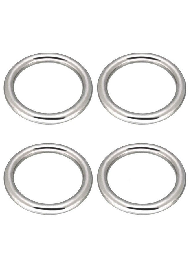 Abimars 3" Seamless Metal O Ring 4 Pack 304 Stainless Steel Rings Load 440Lbs Solid Heavy Duty Multi Purpose Metal O Ring For Macrame Dog Leashes - Image 1