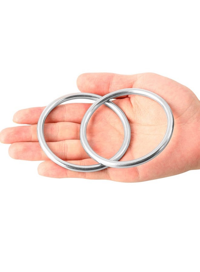 Abimars 3" Seamless Metal O Ring 4 Pack 304 Stainless Steel Rings Load 440Lbs Solid Heavy Duty Multi Purpose Metal O Ring For Macrame Dog Leashes - Image 3