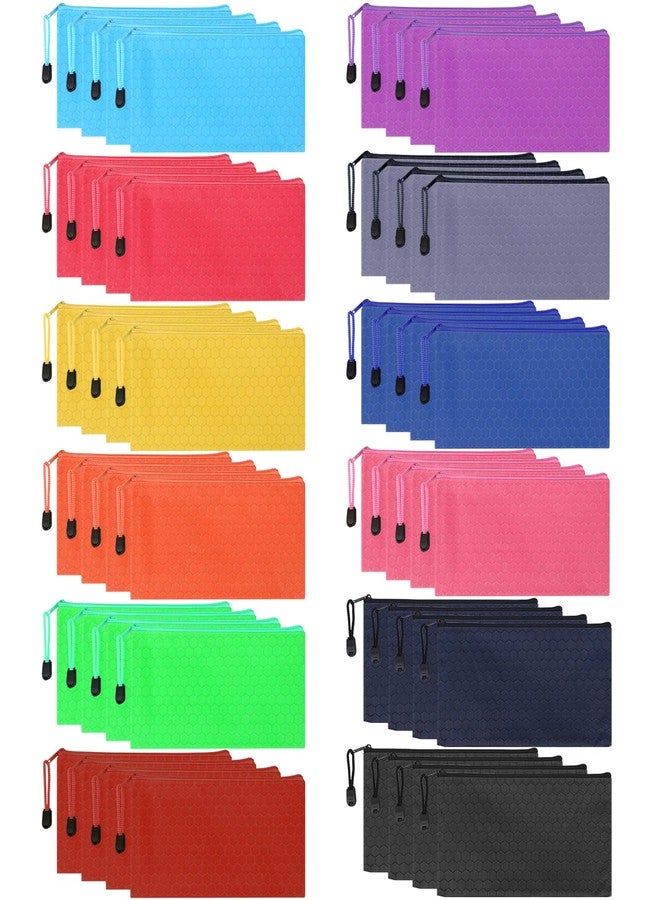YOPCDJ 48pcs Zipper Pouches - Pencil Pouch 9.2x4.5 Inches Pencil Case ,Bill Size Pencil Box - Waterproof Pencil Bags Small Organizing Bags in 12 Colors for Office Supplies Storage and Travel Accessories - Image 1
